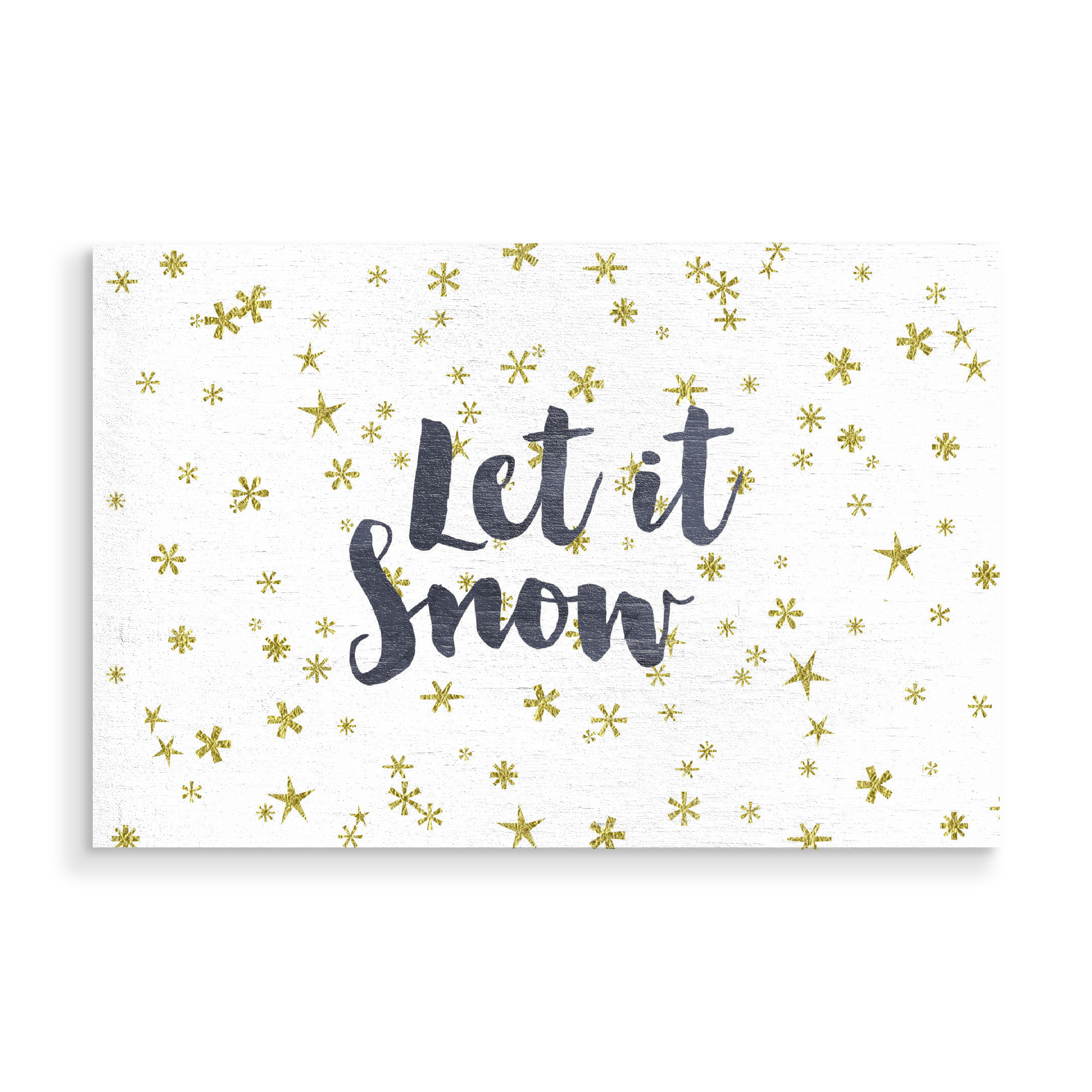Holzbild "Let It Snow 6" artboxONE - Abstrakt - Christmas,Winter,Snow,Silent,Niht,Weiss,Star,Bright