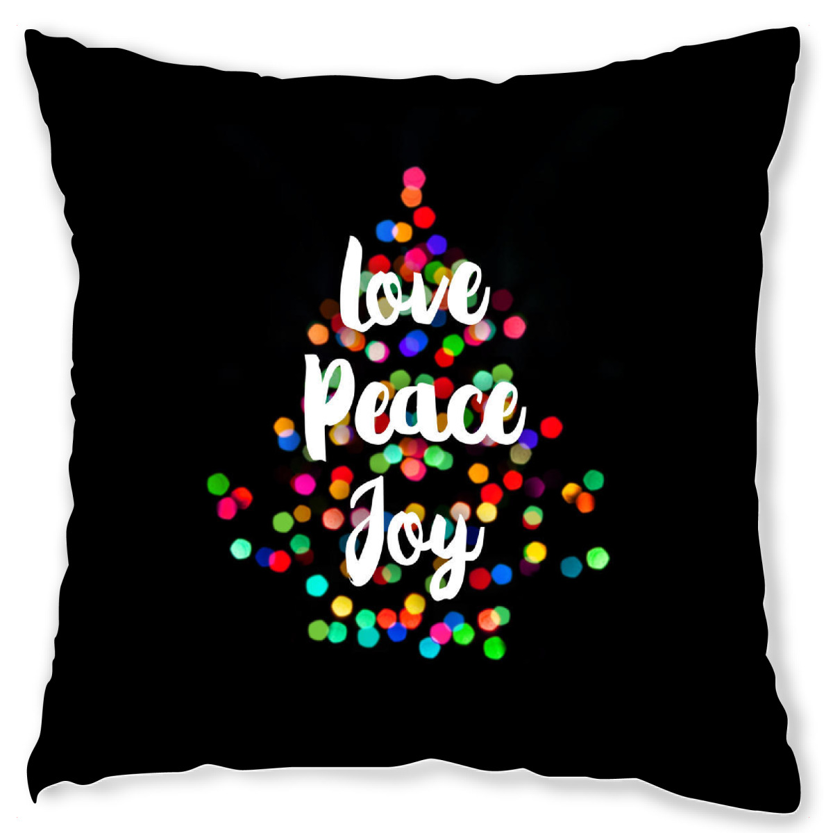 Design-Kissen "Love Peace & Joy" artboxONE - Weihnachten - Color,Christmas tree,Christmas,Love,Pece,Joy,Light