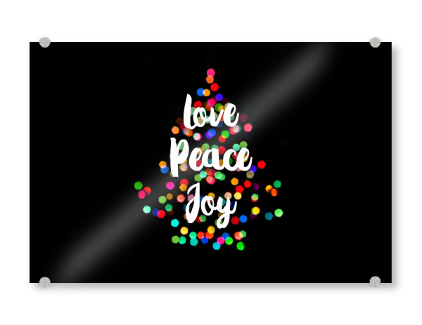 Acrylglasbild "Love Peace & Joy" artboxONE - Weihnachten - Color,Christmas tree,Christmas,Love,Pece,Joy,Light