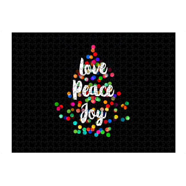 Puzzle Ravensburger "Love Peace & Joy" artboxONE - Weihnachten - Color,Christmas tree,Christmas,Love,Pece,Joy,Light - Bild color