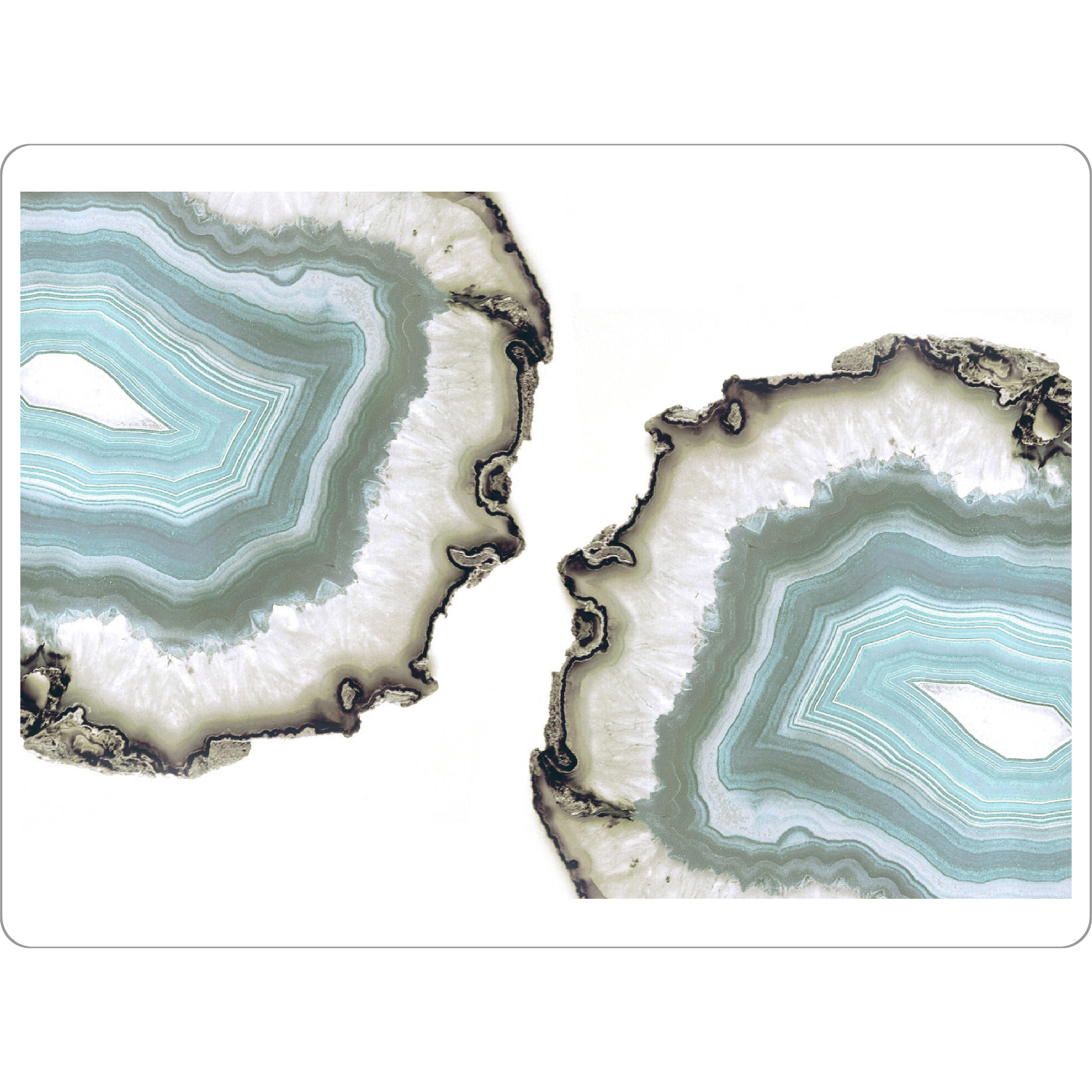 Tischset "Light Water Agate" artboxONE - Natur,Abstrakt,Marmor - Achat,Edelstein,Natur,Marmor,Stein,Scheibe,Wasser,Blau,Cyan,Wertvoll,Neues zeitalter