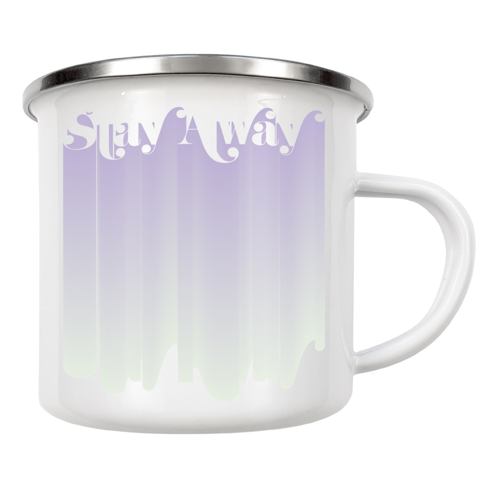 Emaille Tasse "Bleib weg" artboxONE - Typografie,Lustig