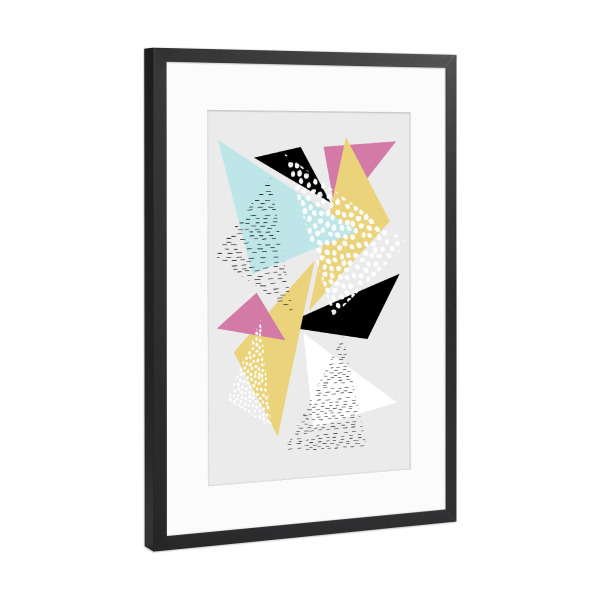 Poster mit Rahmen Schwarz (Metallic) "Abstrakte Geometrie I" artboxONE - Abstrakt,Geometrie - Geometrie,Punkte,Abstrakt,Skandinavisch,Bunt,Modeern