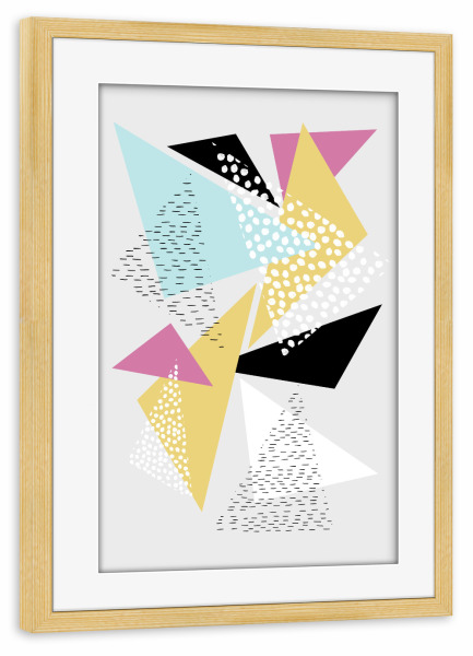 Poster mit Rahmen kiefer "Abstrakte Geometrie I" artboxONE - Abstrakt,Geometrie - Geometrie,Punkte,Abstrakt,Skandinavisch,Bunt,Modeern