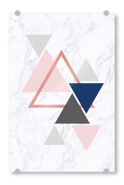 Acrylglasbild "Rose Gold Geometric Marble" artboxONE - Abstrakt,Geometrie,Marmor