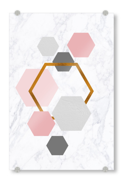 Acrylglasbild "Bronze Foil Geometric 2" artboxONE - Abstrakt,Geometrie,Marmor