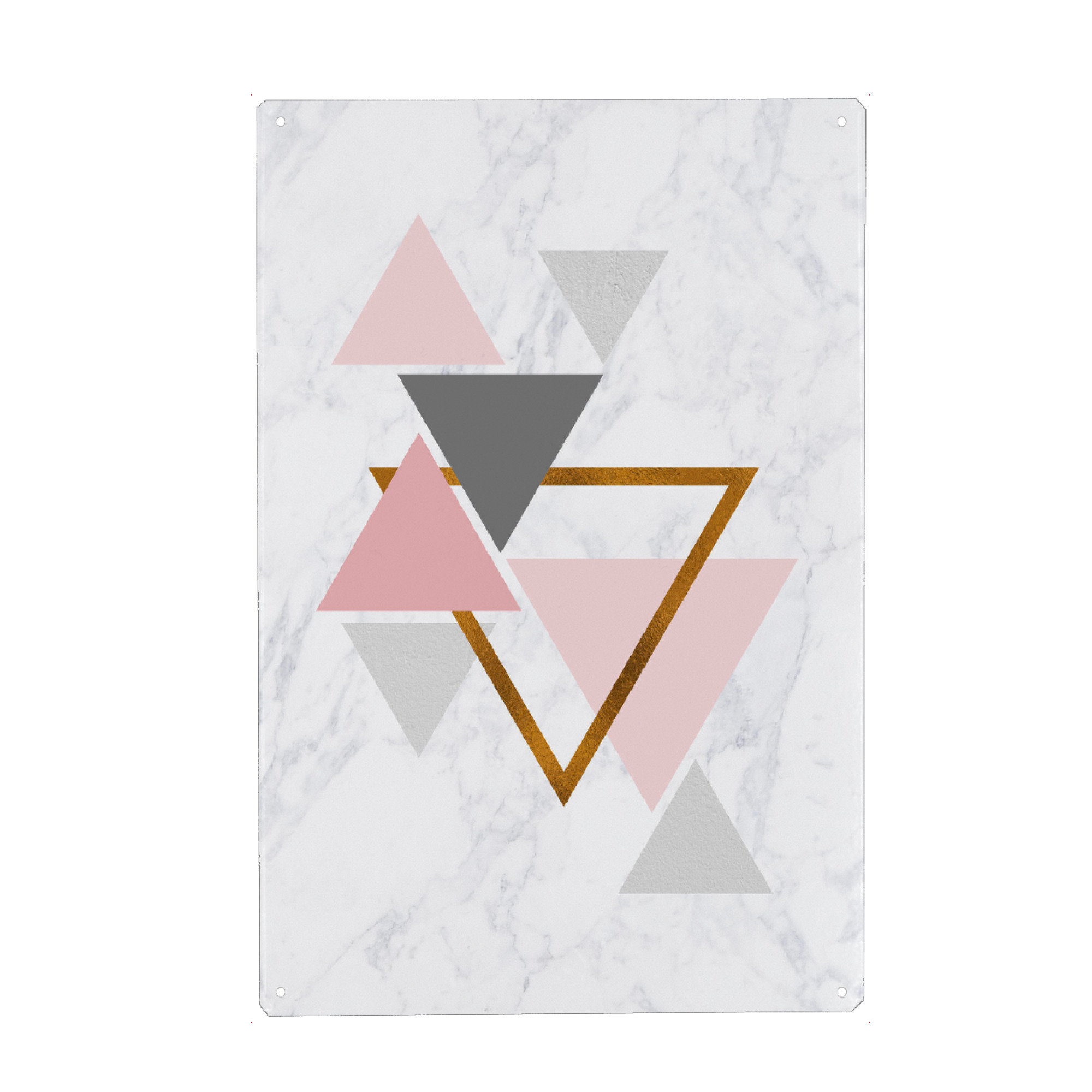 Metall Poster "Bronze Foil Geometric 3" artboxONE - Abstrakt,Geometrie,Marmor
