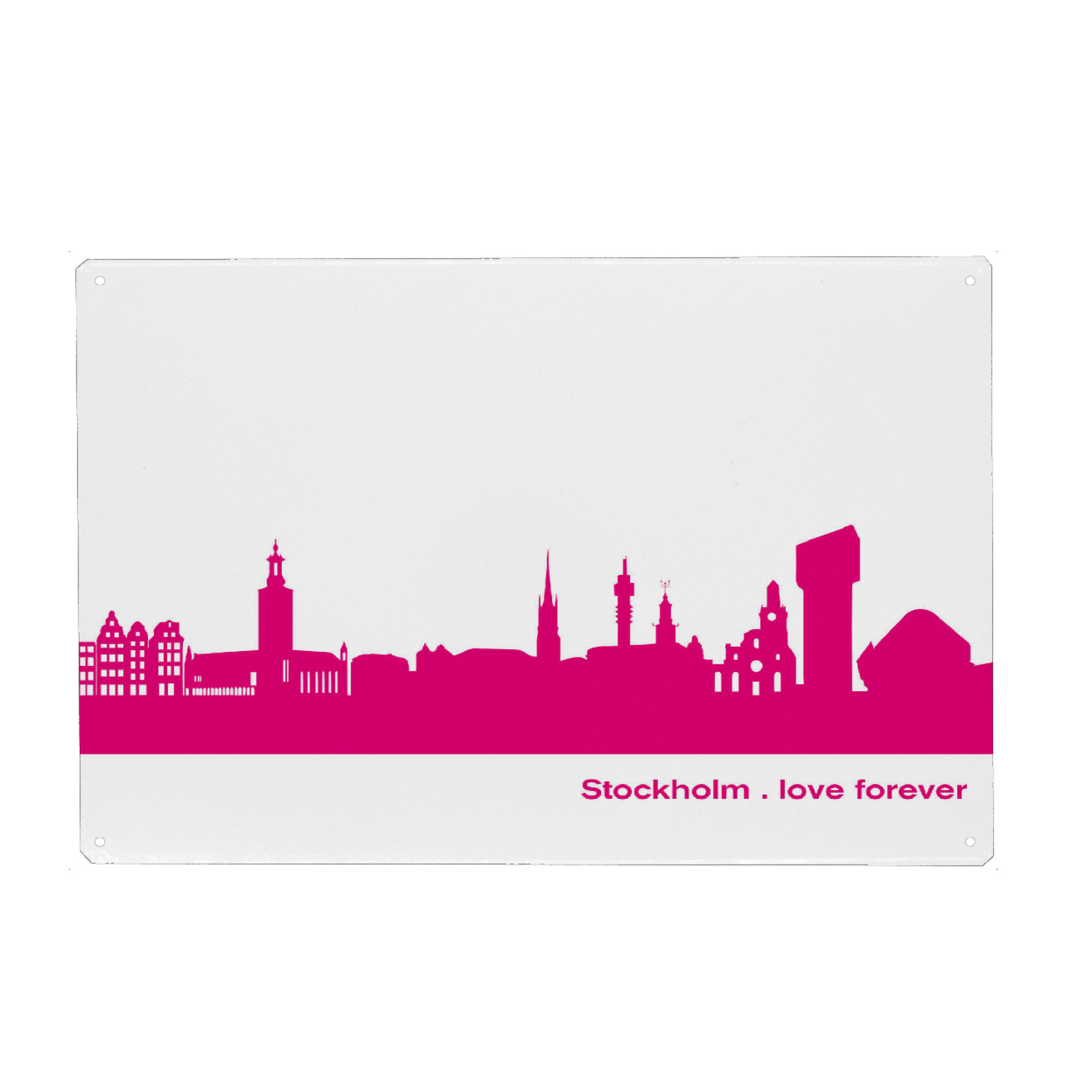 Metall Poster "STOCKHOLM 04 Pink Skyline Print" artboxONE - Städte,Reise,Städte / Stockholm