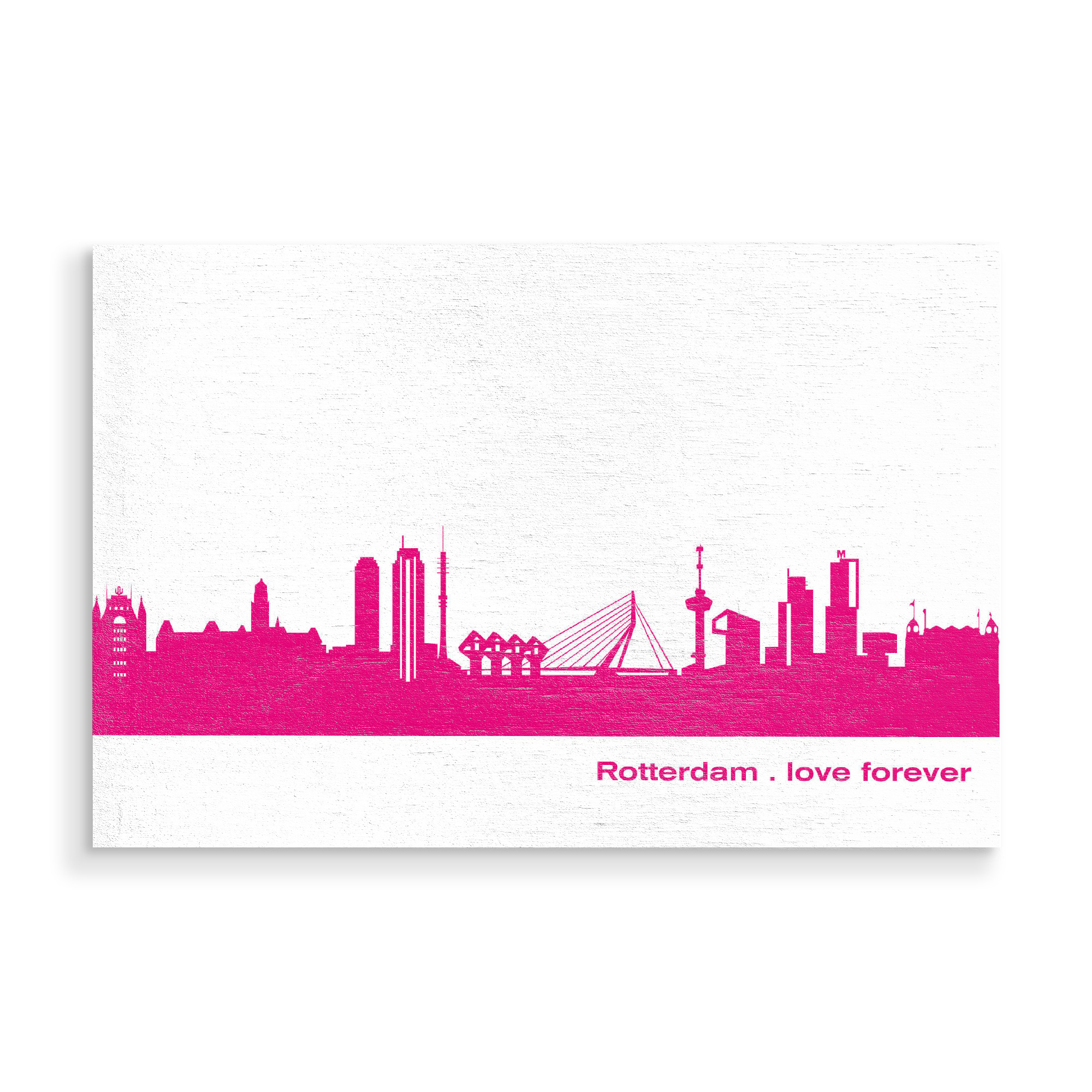 Holzbild "ROTTERDAM 04 Pink Skyline Print" artboxONE - Städte,Städte / Weitere