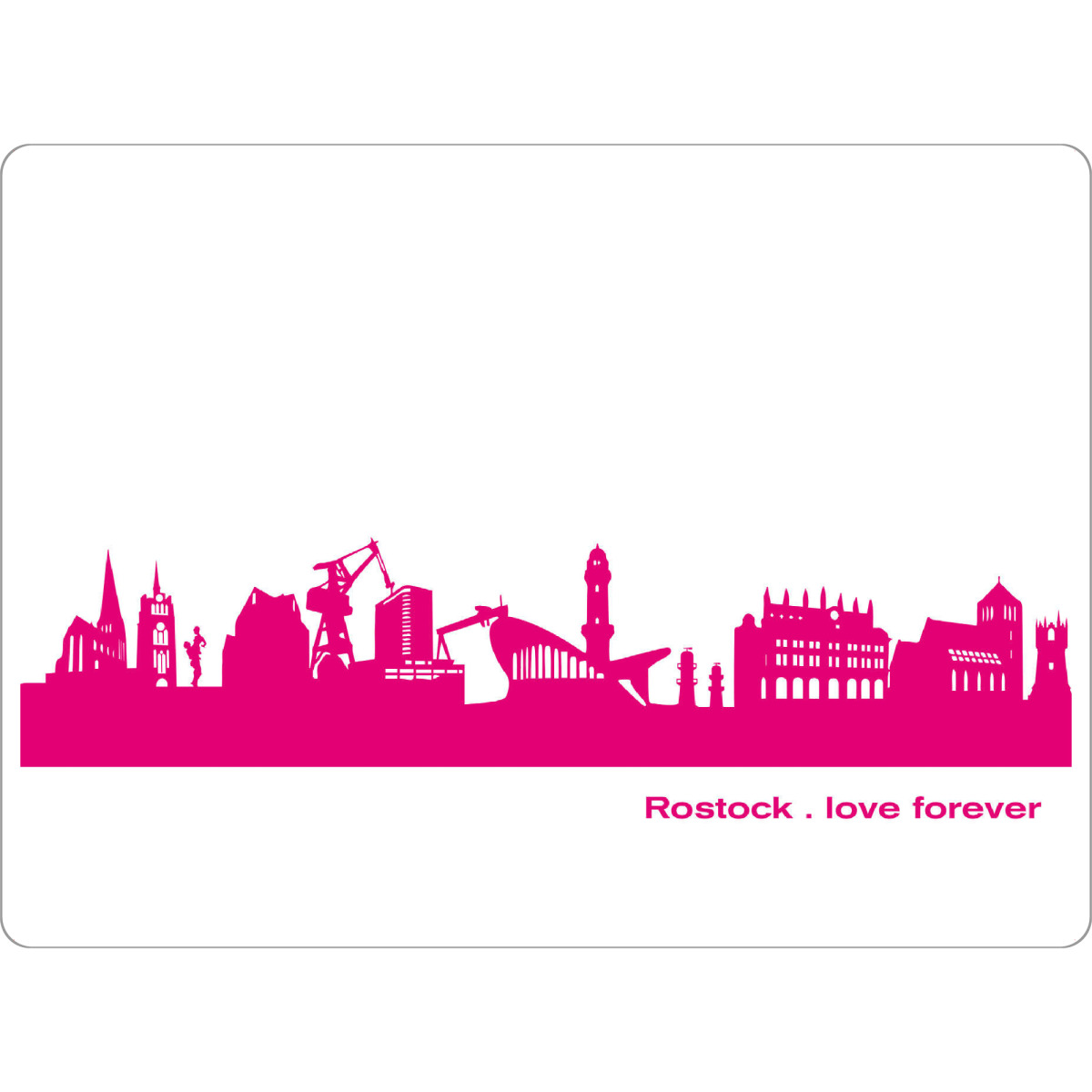Tischset "ROSTOCK 04 Pink Skyline Print" artboxONE - Städte,Städte / Weitere