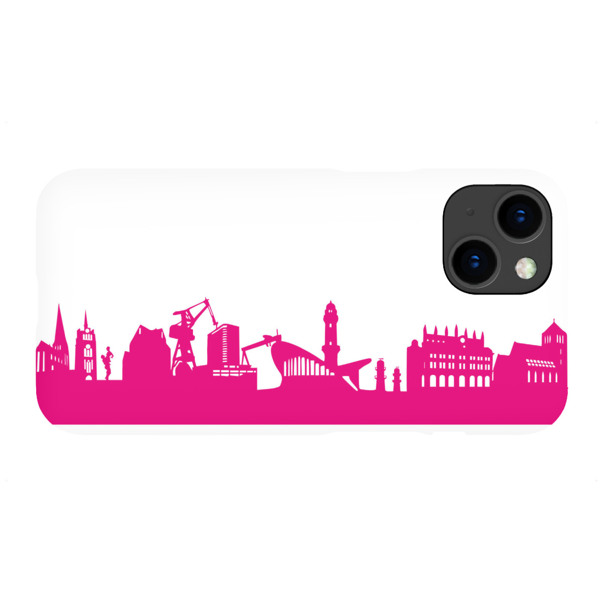 iPhone "ROSTOCK 04 Pink Skyline Print" Premium-Case Handyhülle artboxONE