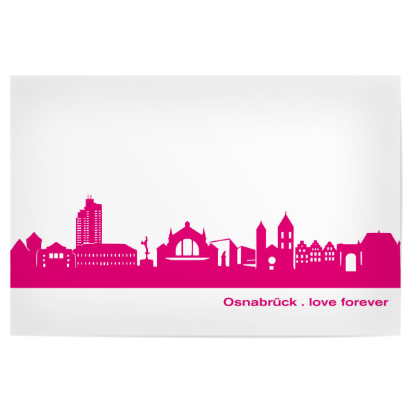 Poster "OSANBRÜCK 04 Pink Skyline Print" artboxONE - Städte,Städte / Weitere