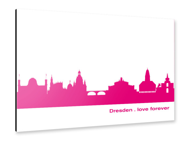 Alu-Dibond "DRESDEN 04 Pink Skyline Print" 30x20 cm artboxONE