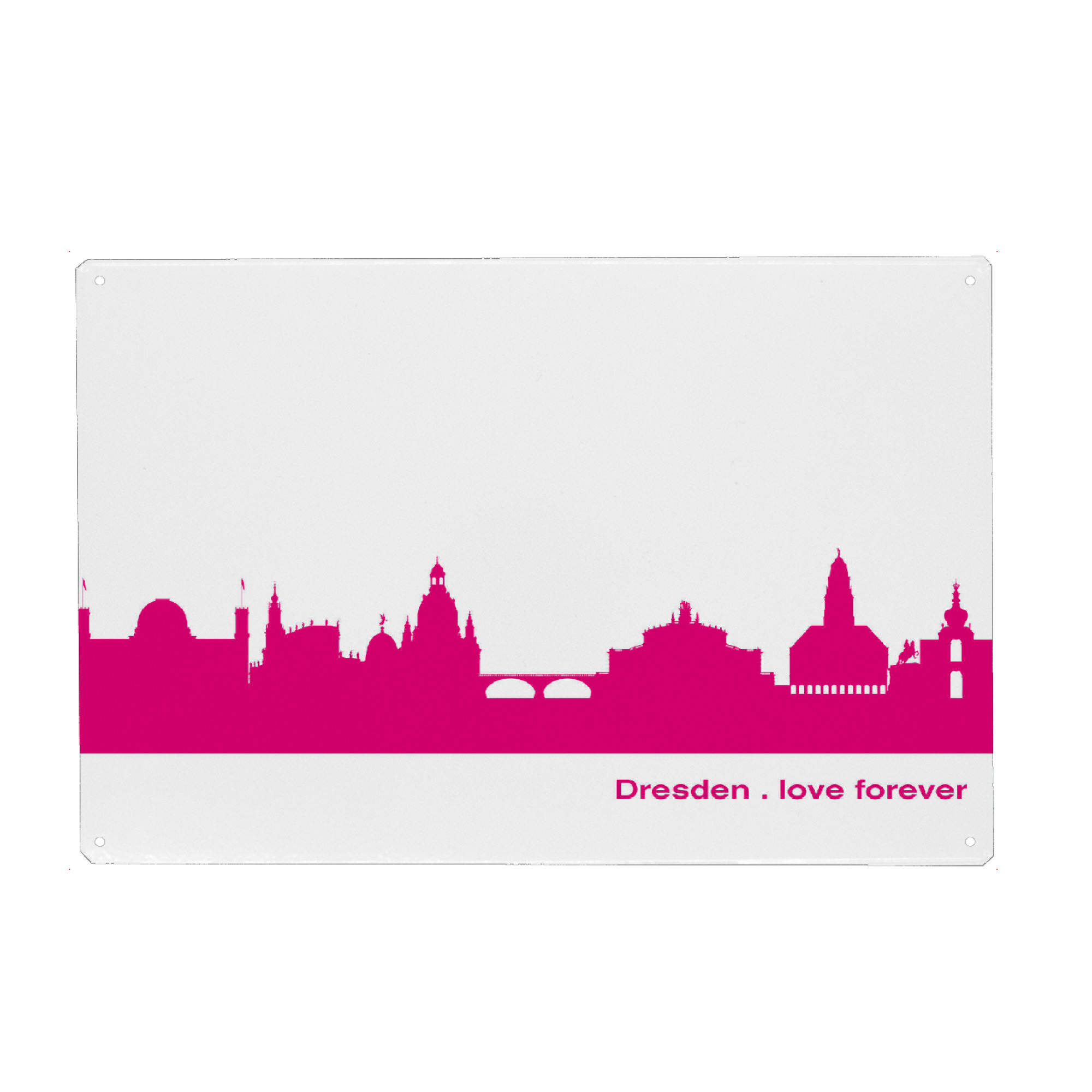 Metall Poster "DRESDEN 04 Pink Skyline Print" artboxONE - Städte,Städte / Weitere