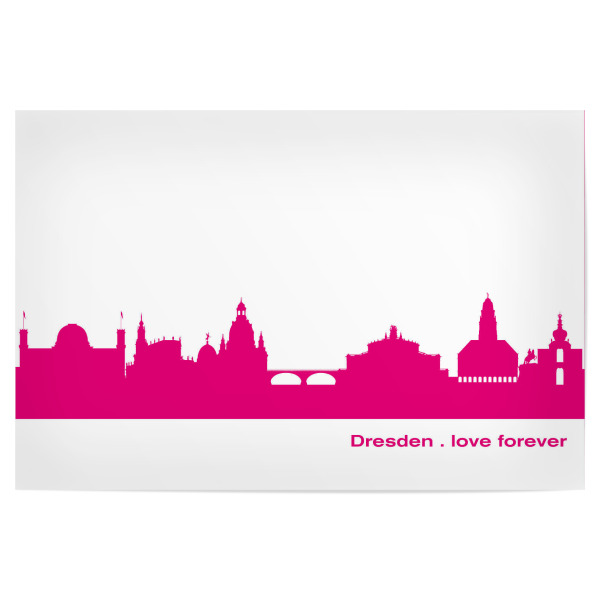 Poster 30x20 cm "DRESDEN 04 Pink Skyline Print" artboxONE - Städte,Städte / Weitere