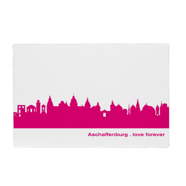 Metall Poster "ASCHAFFENBURG 04 Print Pink" artboxONE - Städte,Städte / Weitere