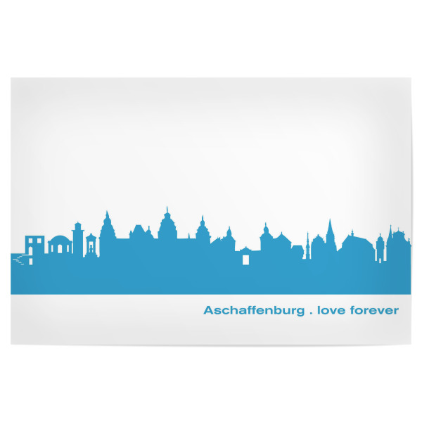 Poster "ASCHAFFENBURG 05 Teal Print" artboxONE - Städte,Städte / Weitere