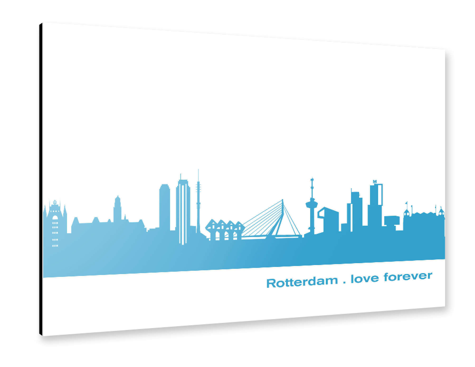 Alu-Dibond "ROTTERDAM 05 Teal Skyline Print" 30x20 cm artboxONE