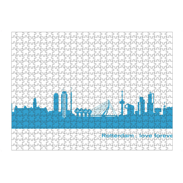 Puzzle Ravensburger "ROTTERDAM 05 Teal Skyline Print" artboxONE - Städte,Städte / Weitere