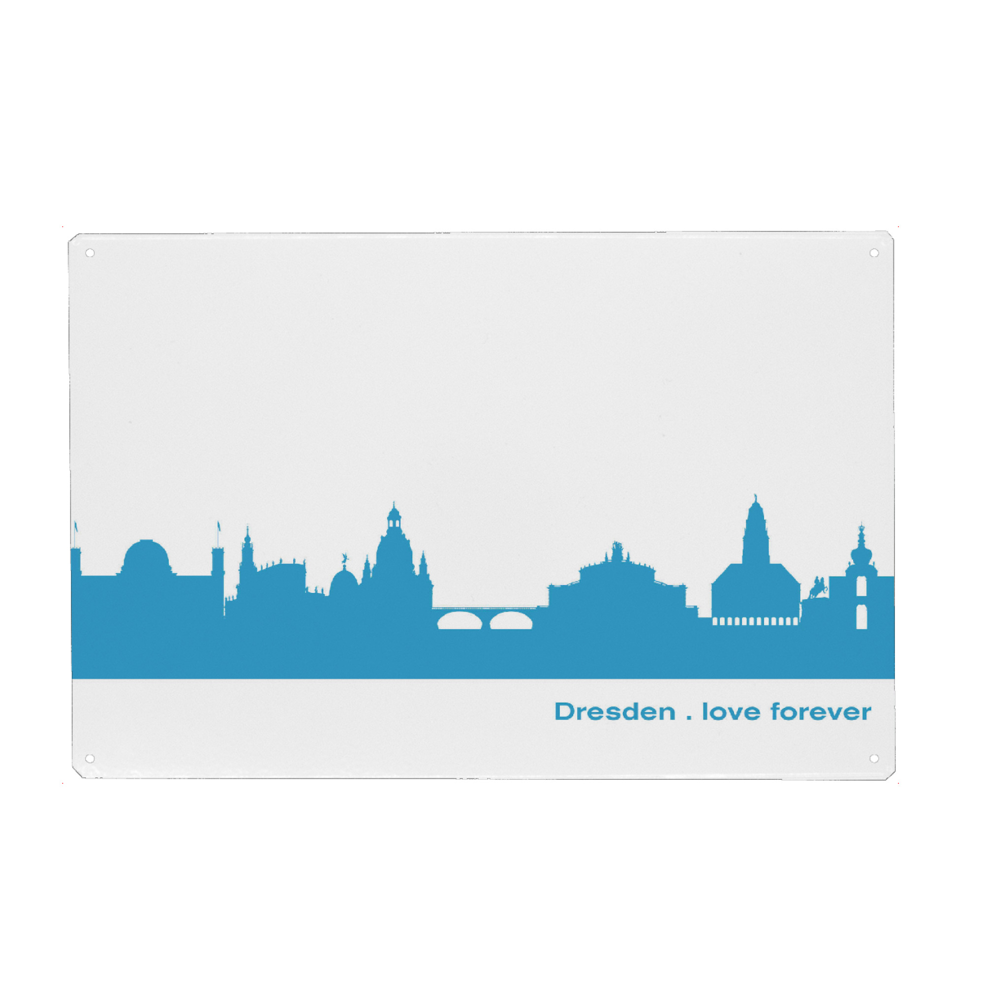 Metall Poster "DRESDEN 05 Teal Skyline Print" artboxONE - Städte,Städte / Weitere