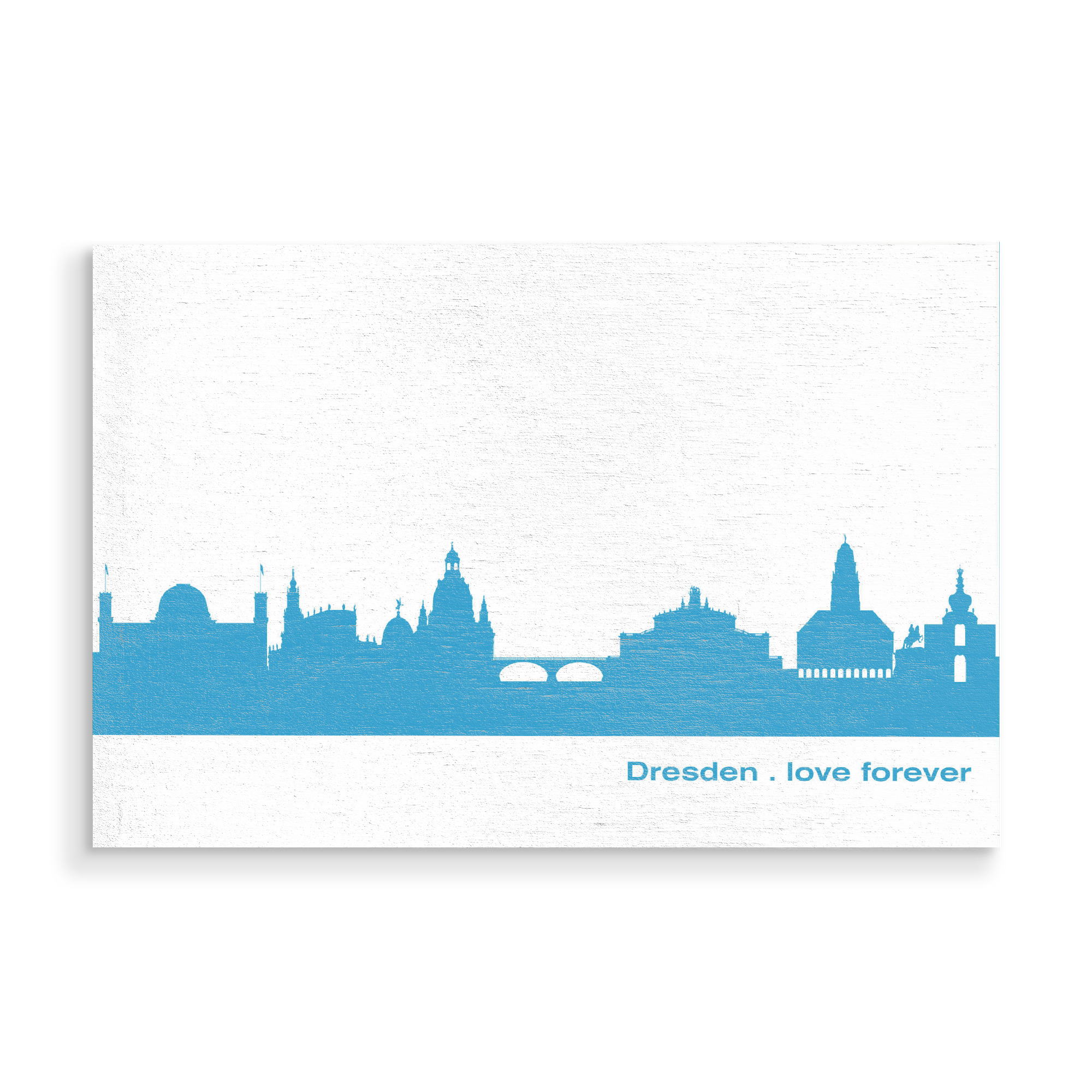 Holzbild "DRESDEN 05 Teal Skyline Print" artboxONE - Städte,Städte / Weitere