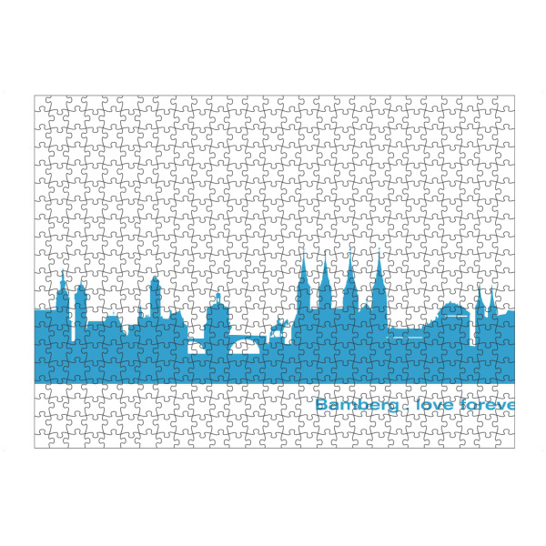 Puzzle Ravensburger "BAMBERG 05 Teal Skyline Print" artboxONE - Städte,Städte / Weitere