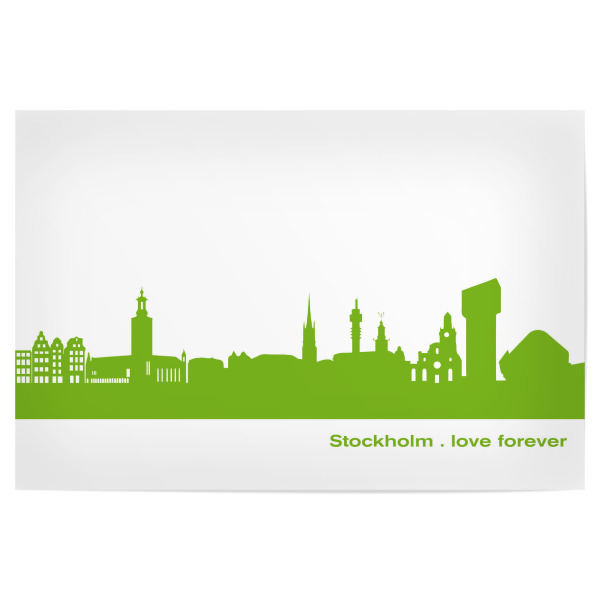 Poster 30x20 cm "STOCKHOLM 01 Print Grün" artboxONE - Städte,Städte / Stockholm