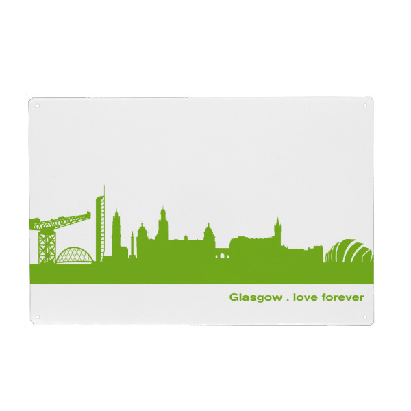 Holzbild "GLASGOW 01 Print Grün" artboxONE - Städte,Städte / Weitere