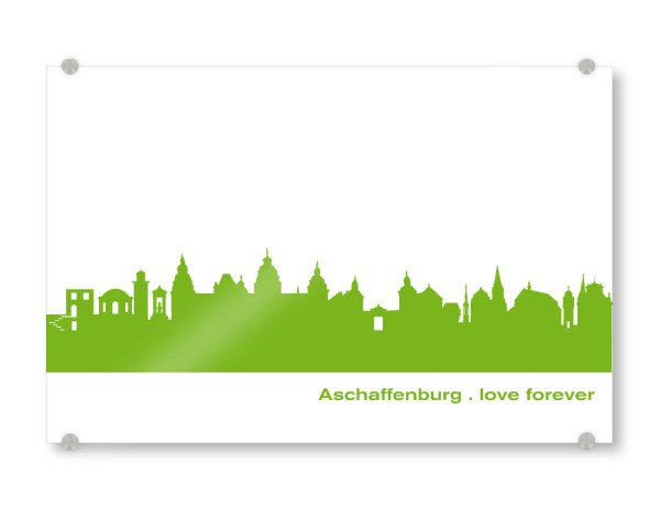 Acrylglasbild "ASCHAFFENBURG 01 Print Grün" artboxONE - Städte,Städte / Weitere