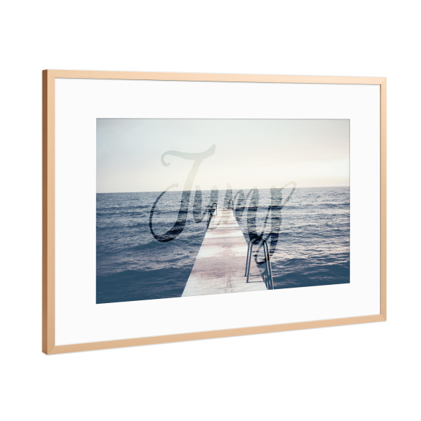 Poster mit Rahmen Kupfer "Jump!" artboxONE - Typografie,Natur,Reise,Reise / Strand und Meer