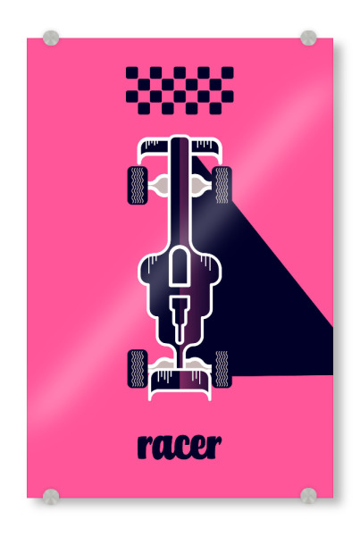Acrylglasbild "Racer 03 (black)" artboxONE - Typografie,Reise,Sport / Motorsport,Geometrie,Automobile,Sport