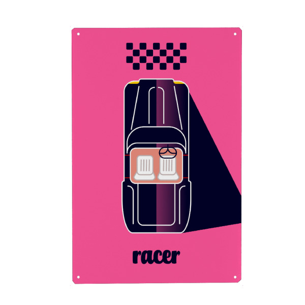 Metall Poster "Racer 04 (black)" artboxONE - Typografie,Reise,Sport / Motorsport,Geometrie,Automobile,Sport