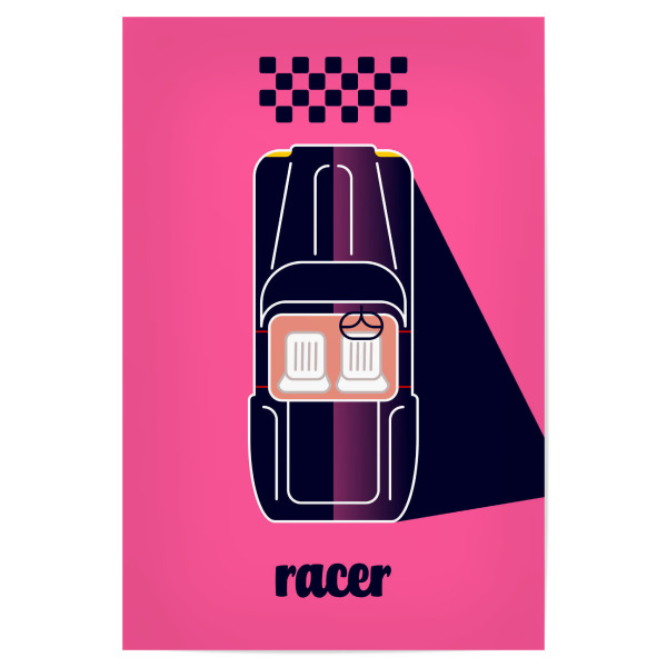 Poster 30x20 cm "Racer 04 (black)" artboxONE - Typografie,Reise,Sport / Motorsport,Geometrie,Automobile,Sport