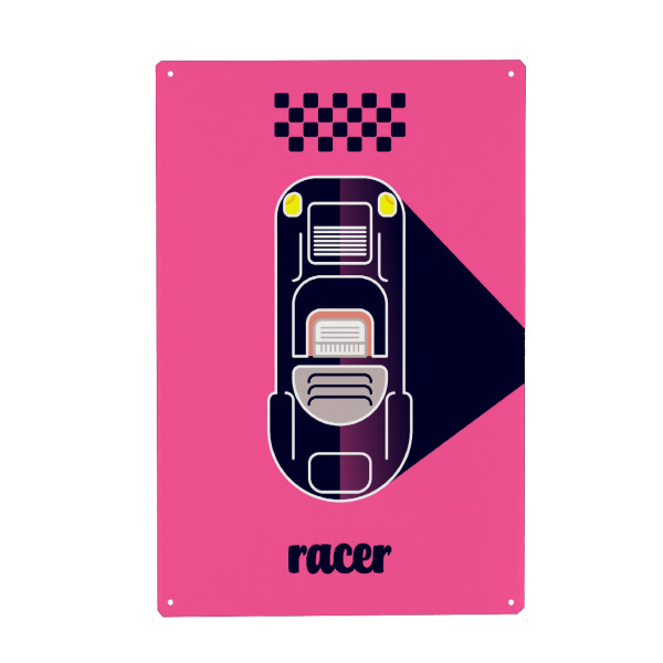 Holzbild "Racer 08 (black)" artboxONE - Typografie,Reise,Sport / Motorsport,Geometrie,Automobile,Sport