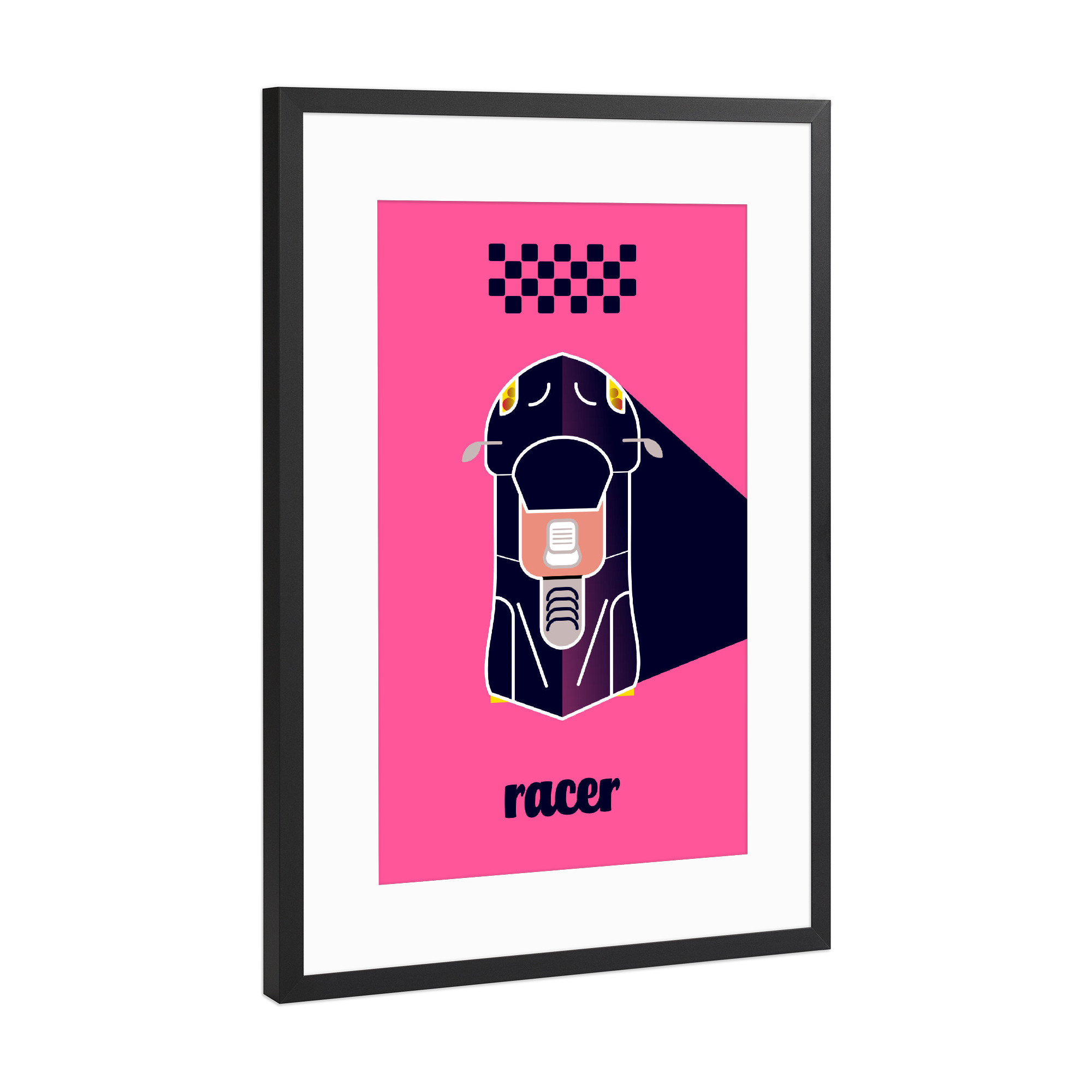 Poster mit Rahmen Schwarz (Metallic) "Racer 10 (black)" artboxONE - Typografie,Reise,Sport / Motorsport,Geometrie,Automobile,Sport