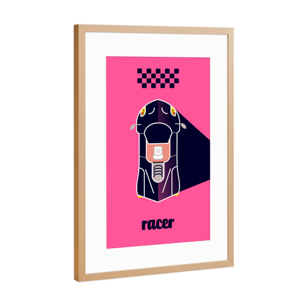 Poster mit Rahmen Kupfer "Racer 10 (black)" artboxONE - Typografie,Reise,Sport / Motorsport,Geometrie,Automobile,Sport
