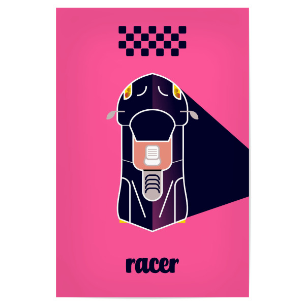 Poster "Racer 10 (black)" artboxONE - Typografie,Reise,Sport / Motorsport,Geometrie,Automobile,Sport