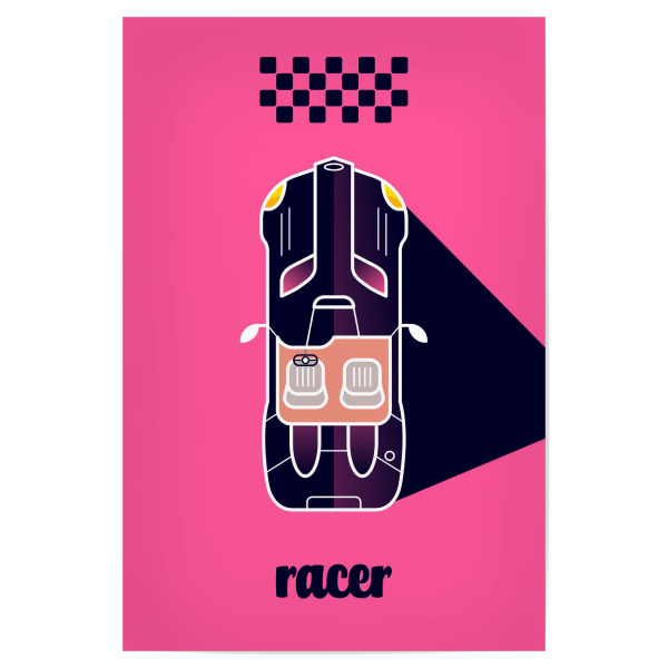 Poster 30x20 cm "Racer 11 (Black)" artboxONE - Typografie,Reise,Sport / Motorsport,Geometrie,Automobile,Sport