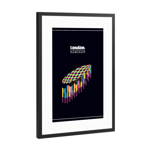 Poster mit Rahmen Schwarz (Metallic) "London - England" artboxONE - Städte,Städte / London,Typografie,Reise,Architektur,Geometrie