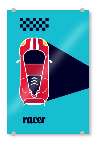 Acrylglasbild "Racer 12" artboxONE - Typografie,Reise,Sport / Motorsport,Geometrie,Automobile,Sport