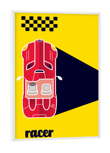 Poster mit weißem Rahmen "Racer 11" artboxONE - Typografie,Reise,Sport / Motorsport,Geometrie,Automobile,Sport
