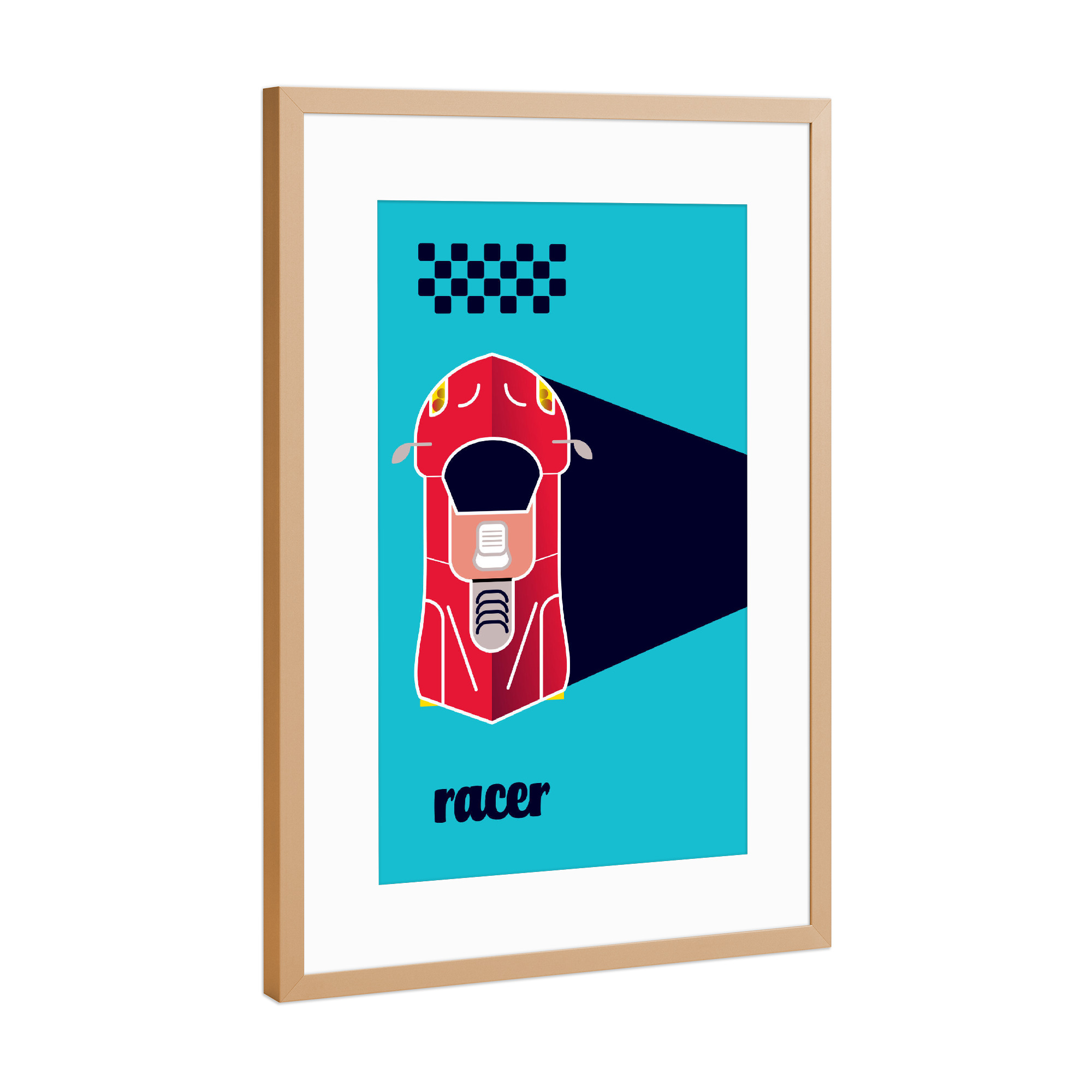 Poster mit Rahmen Kupfer "Racer 10" artboxONE - Typografie,Reise,Sport / Motorsport,Geometrie,Automobile,Sport
