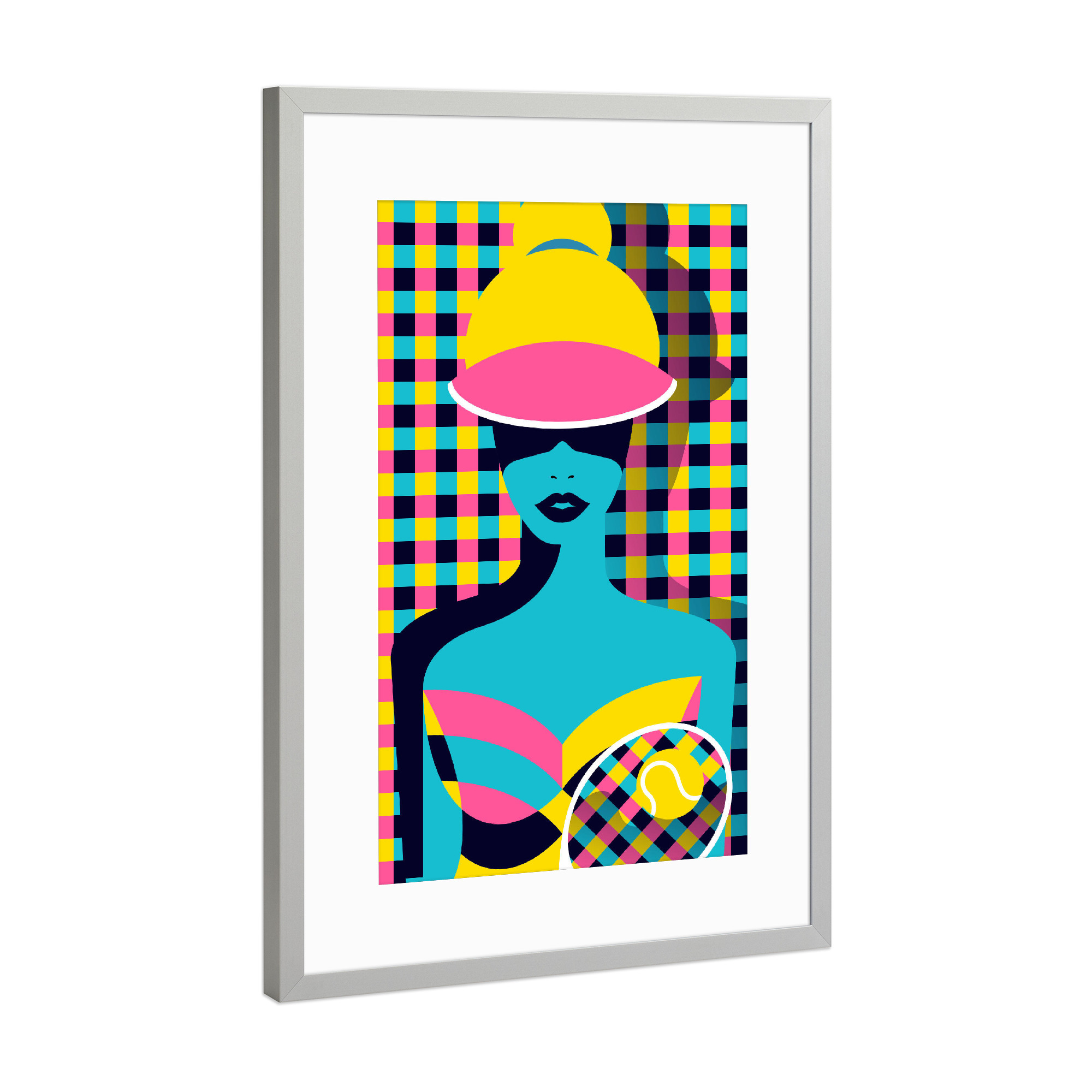 Poster mit Rahmen Silber "Tenniswoman" artboxONE - Fashion,Sport,Sport / Sommerspiele