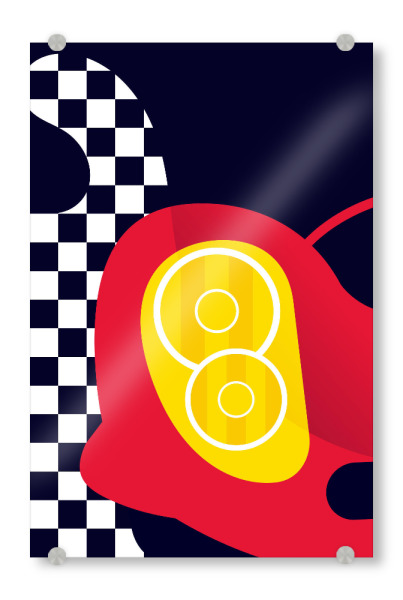 Acrylglasbild "Red Sports Car" artboxONE - Sport / Motorsport,Geometrie,Automobile,Sport