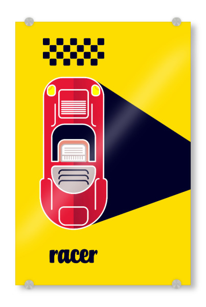 Acrylglasbild "Racer 08" artboxONE - Typografie,Reise,Sport / Motorsport,Geometrie,Automobile,Sport