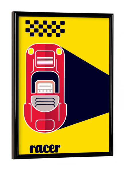 Poster mit schwarzem Rahmen "Racer 08" artboxONE - Typografie,Reise,Sport / Motorsport,Geometrie,Automobile,Sport