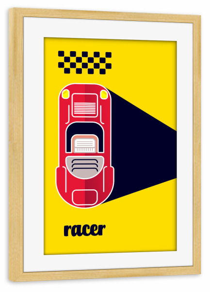 Poster mit Rahmen kiefer "Racer 08" artboxONE - Typografie,Reise,Sport / Motorsport,Geometrie,Automobile,Sport