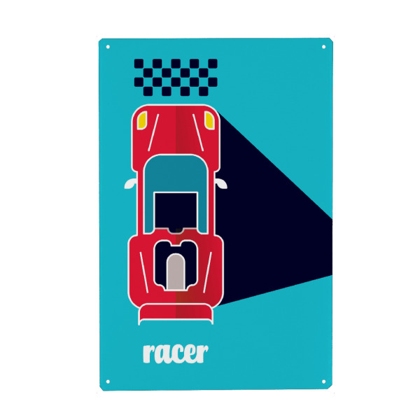 Metall Poster "Racer 07" artboxONE - Typografie,Sport / Motorsport,Geometrie,Automobile,Sport