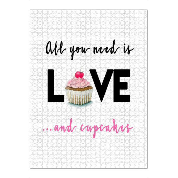 Puzzle Ravensburger "All you need is...cupcakes" artboxONE - Typografie,Essen & Trinken,Liebe,Fashion