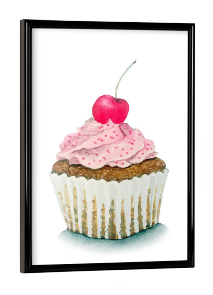Poster mit schwarzem Rahmen "Cupcakes watercolor n.1" artboxONE - Essen & Trinken,Fashion